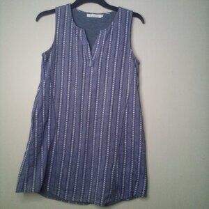 Solitaire Dress M Women Sleeveless Short Lined Blue